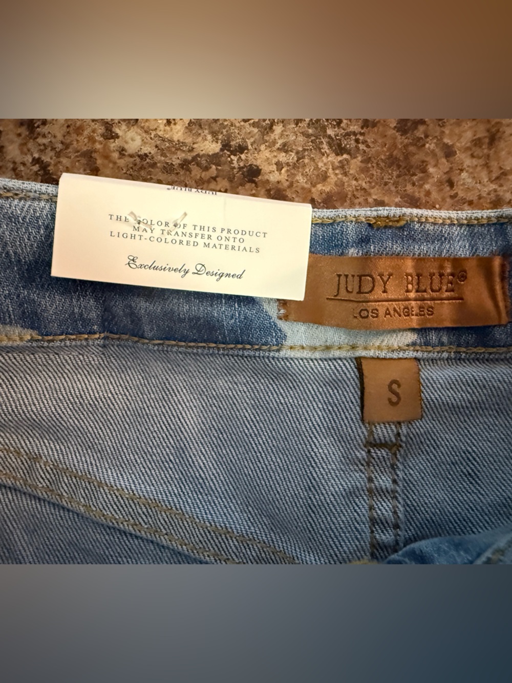 Judy Blue High Waist Denim Star & Stripe Mini Skirt Small - Picture 5 of 7